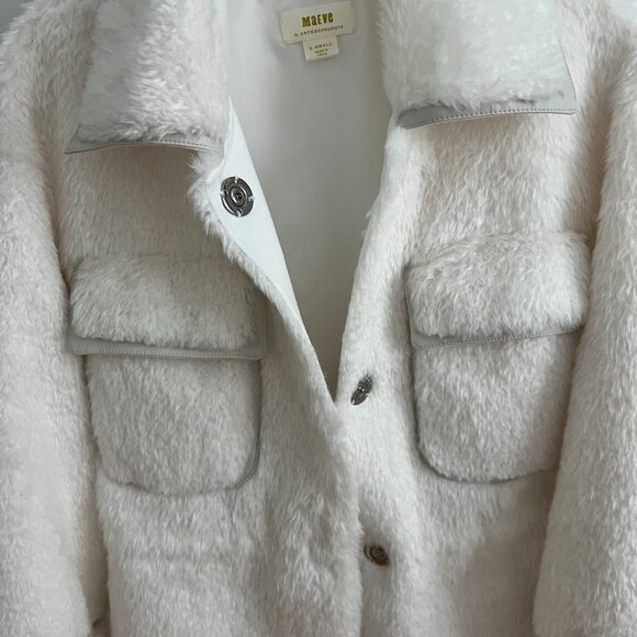 ANTHROPOLOGIE Maeve Cinched Faux Fur Coat, Size XS - Picture 4 of 6